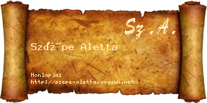 Szépe Aletta névjegykártya